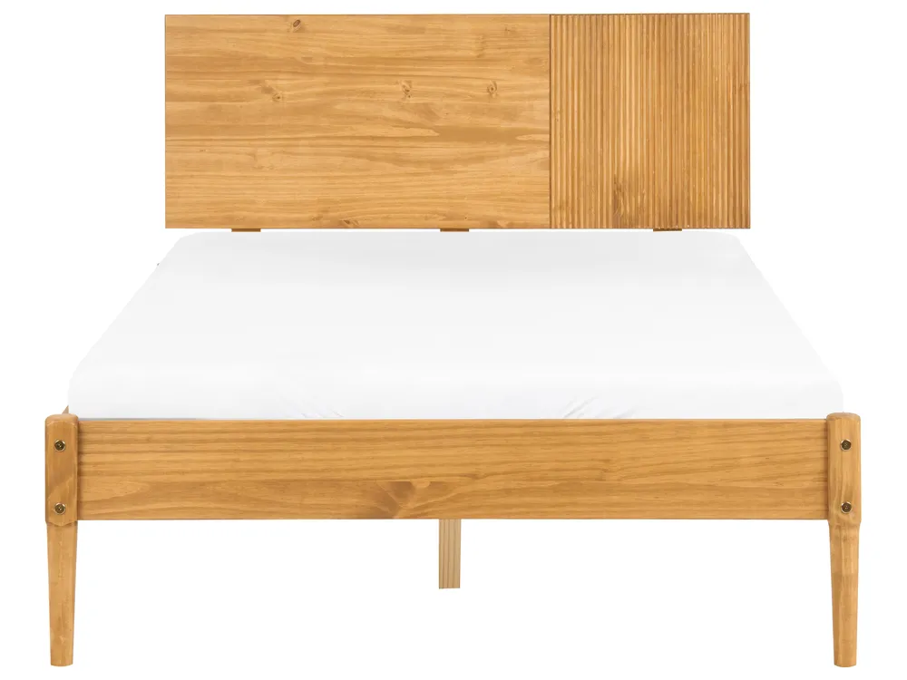 Set de dormitor Lemn de pin FLAVIGNAC 120 x 200 cm Maro deschis_1099290