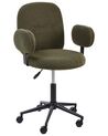 Desk Chair Boucle Dark Green MORAGA_932402