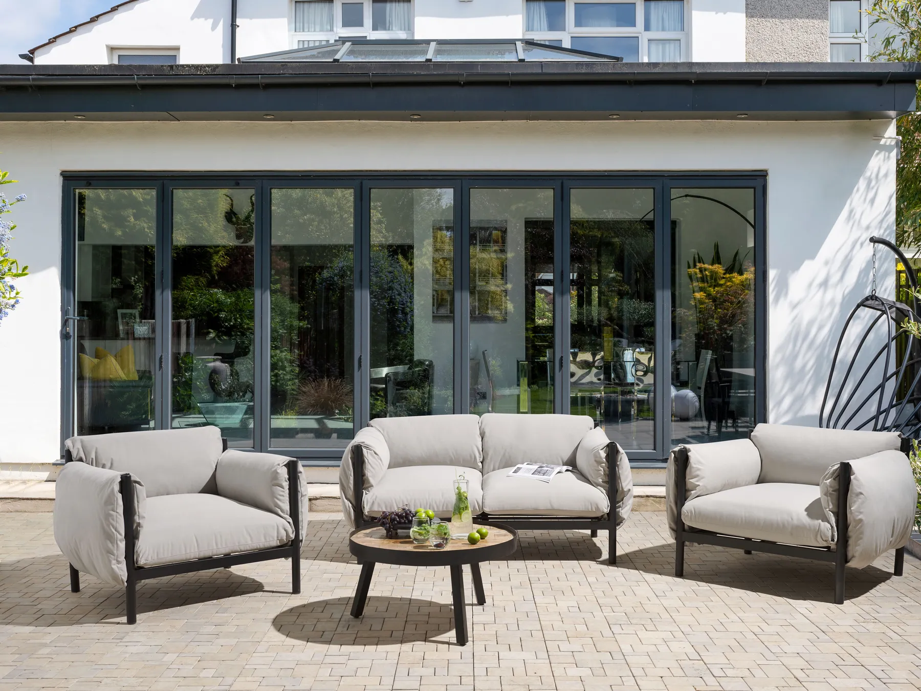 Set di divani da giardino 4 posti ESPERIA Metallo Grigio_868681