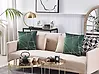 Set of 2 Decorative Cushions PINUS 45 x 45 cm Velvet Dark Green Geometric Pattern