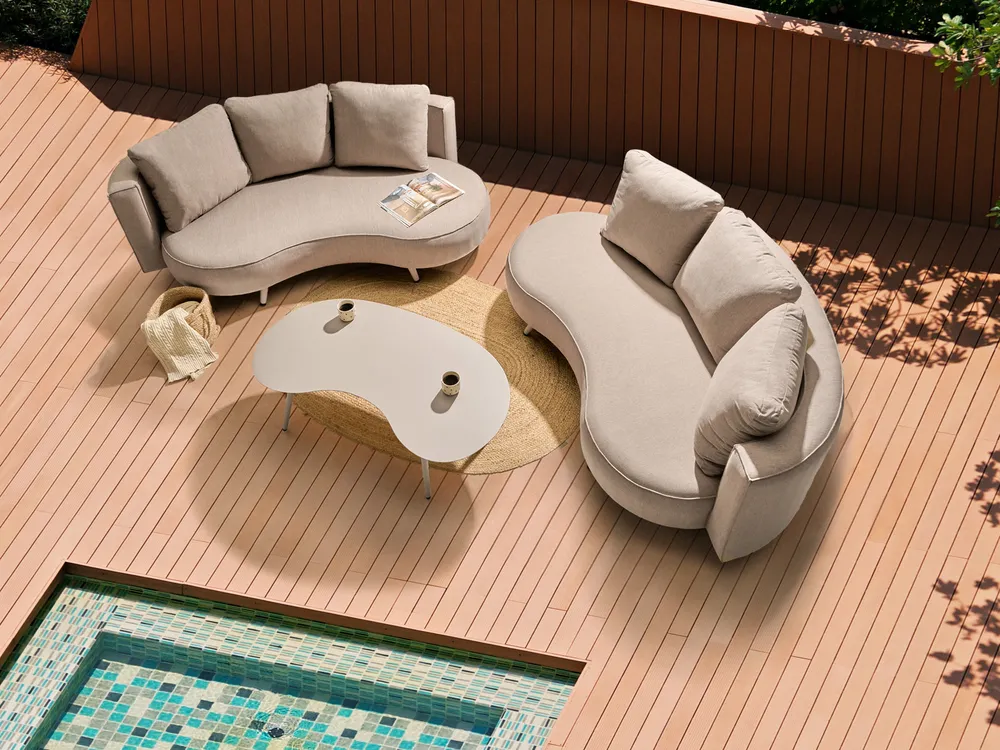 Garden Sofa 3 Seater PARORI Beige Left Hand_1015544
