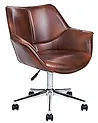 Desk Chair NEWDALE Faux Leather Dark Brown