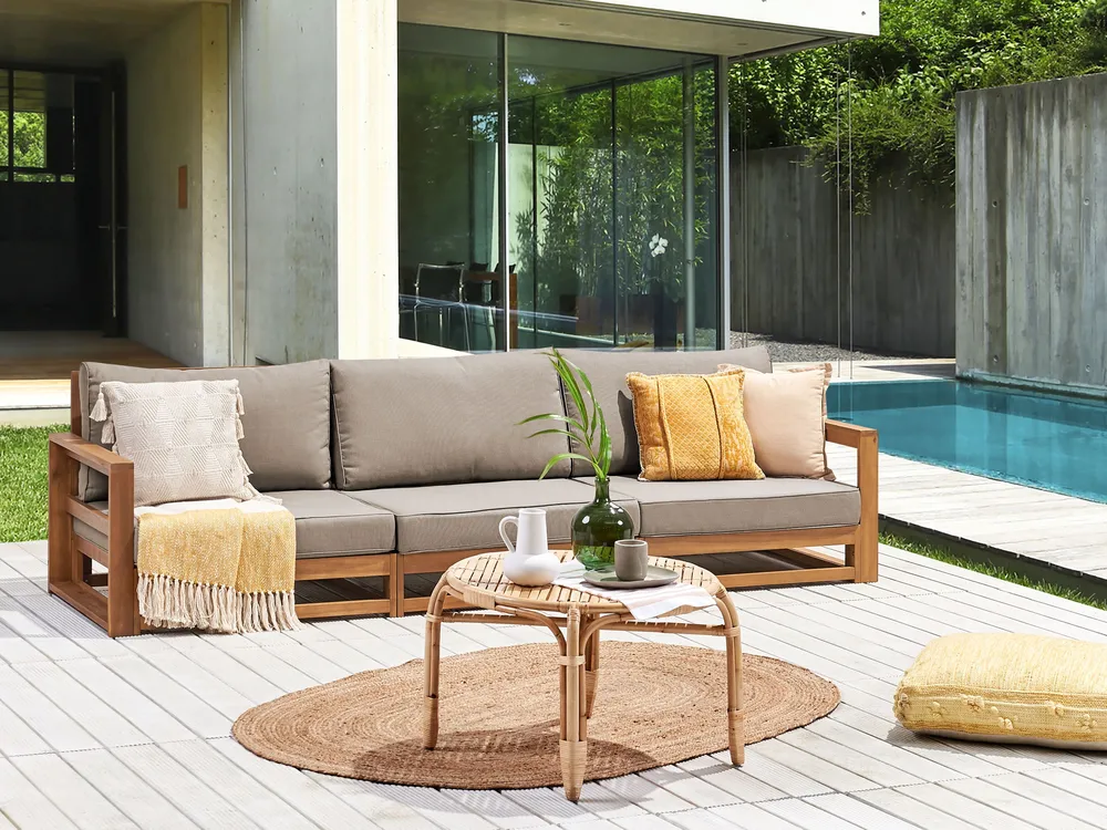Garden Sofa Seater TIMOR Modular Certified Acacia Wood Light