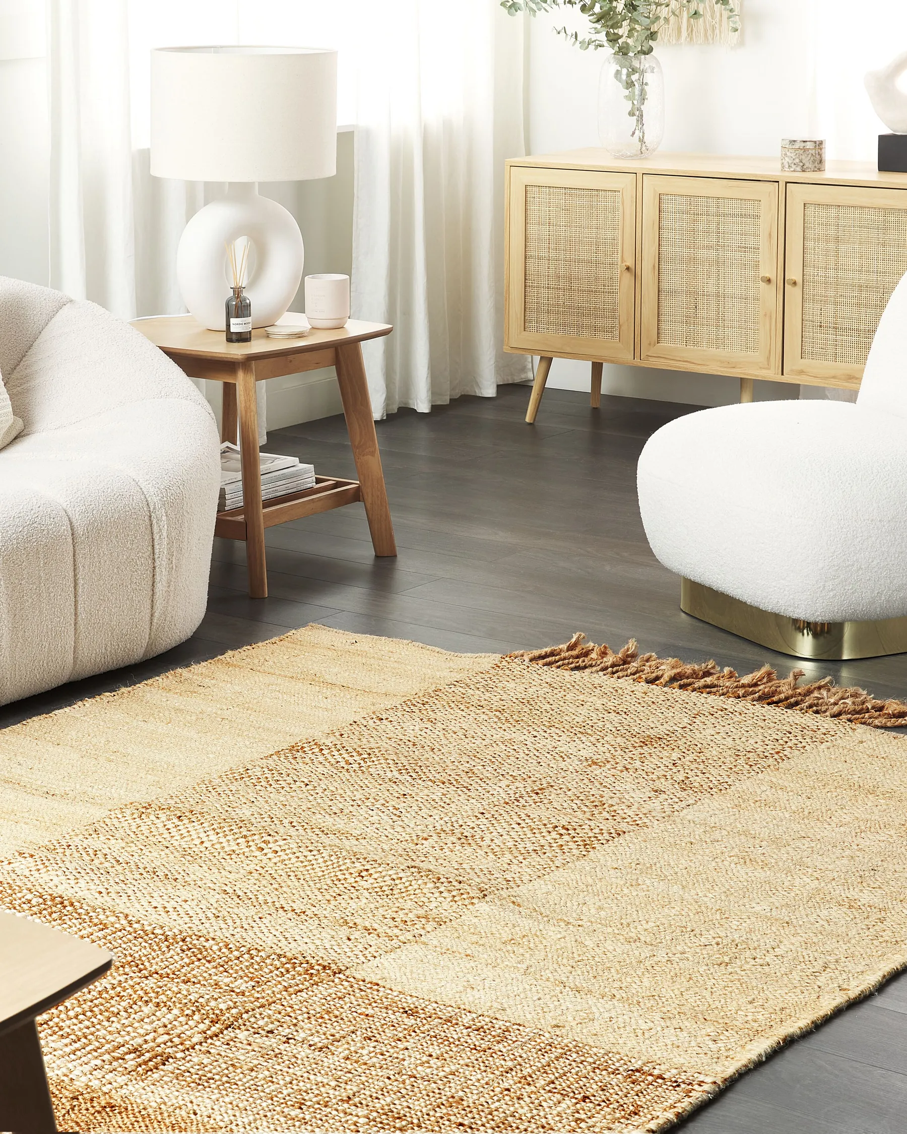 Rug HAMZALAR Beige 140 x 200 cm Jute_847664