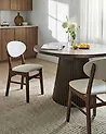 Conjunto de 2 sillas de comedor AMERY Madera Blanco crema/Marrón oscuro