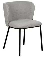 Set of 2 Dining Chairs MINA Boucle Grey_884668