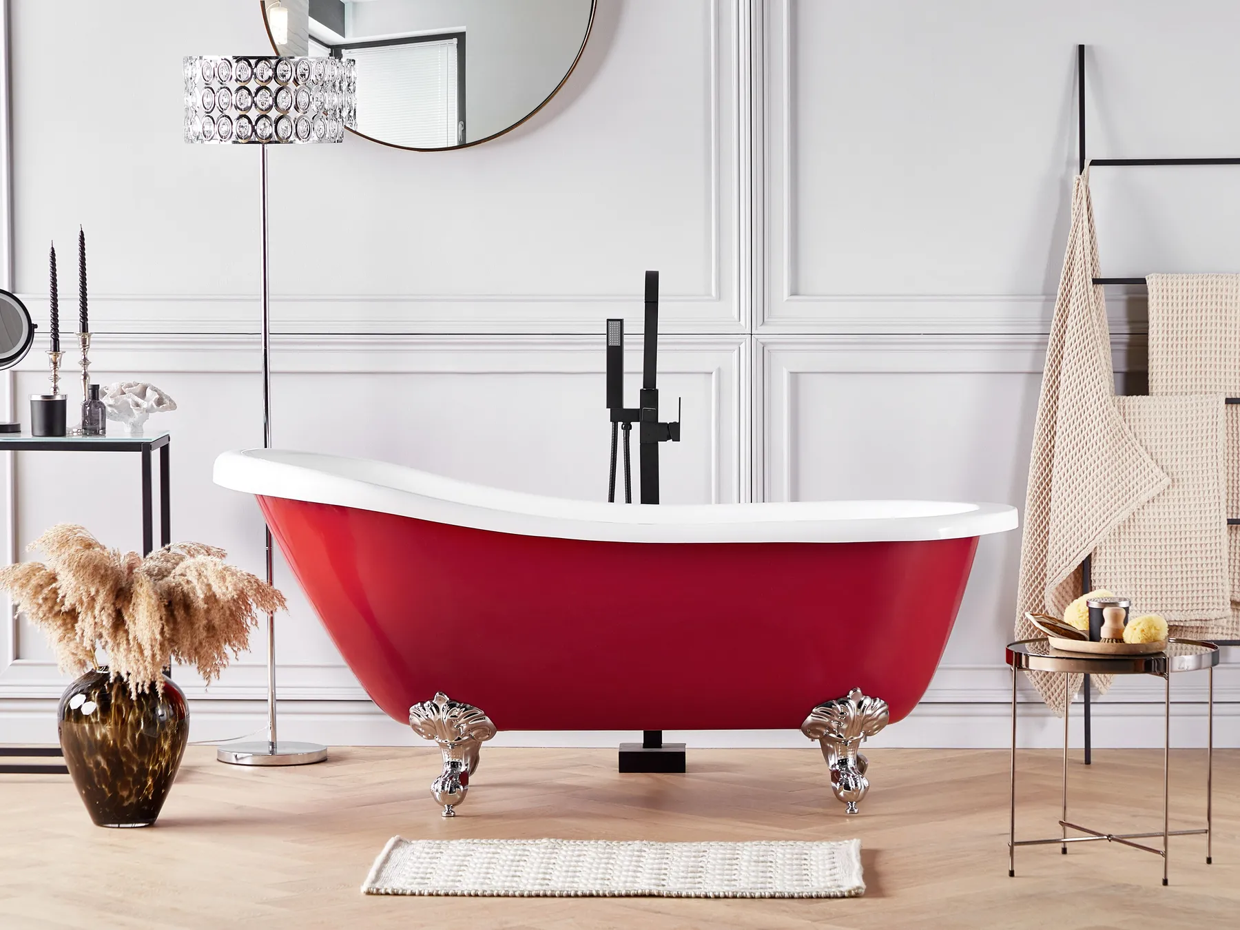 Freestanding Bathtub CAYMAN 1530 x 770 mm Red_817197