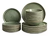 Set of 24 Dinnerware HOPS Stoneware Green