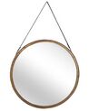 Metalowe okrągłe lustro ścienne na pasku ø 60 cm złote AUTUN_807517