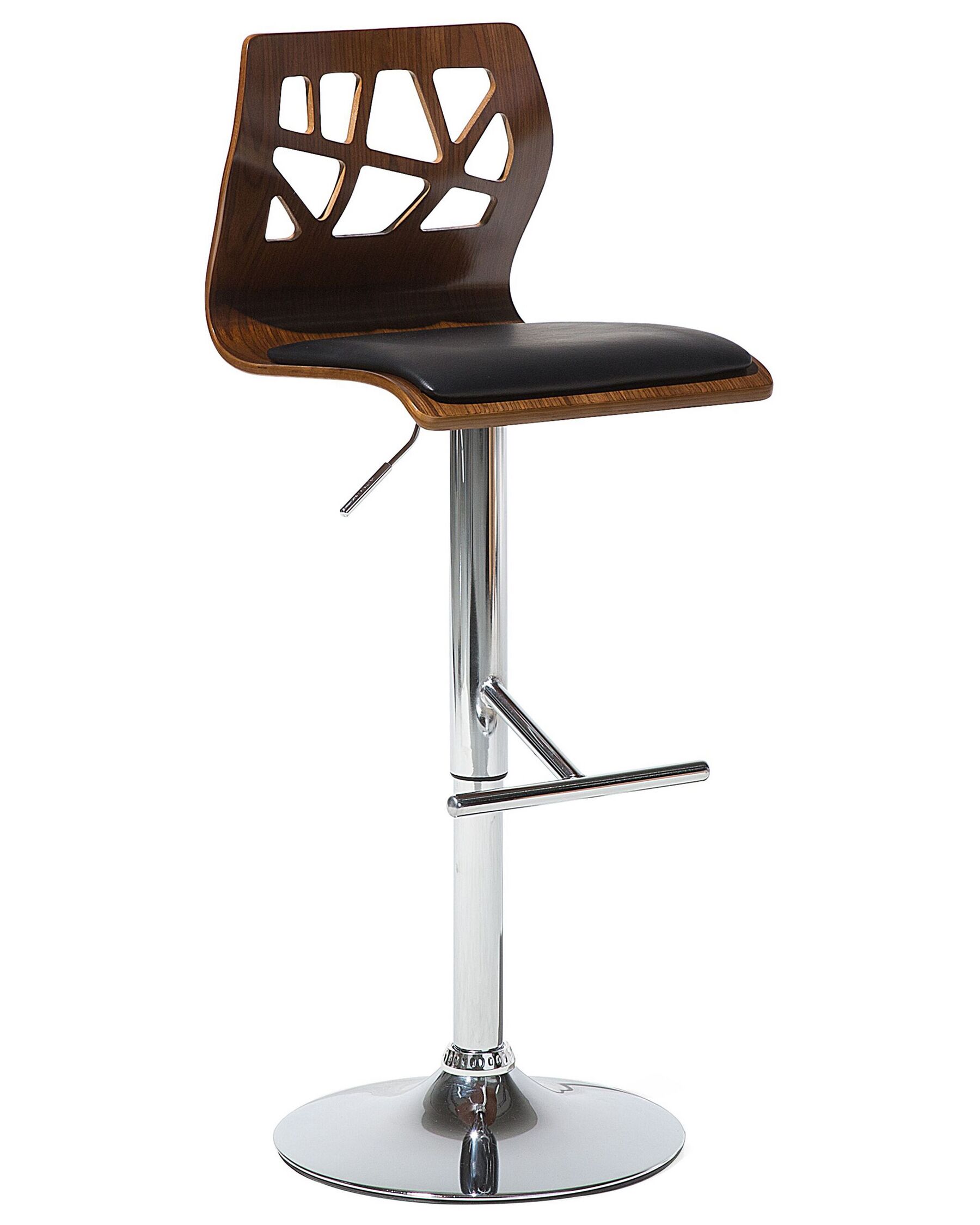 Swivel Bar Stool Dark Wood with Black PETERSBURG_713221