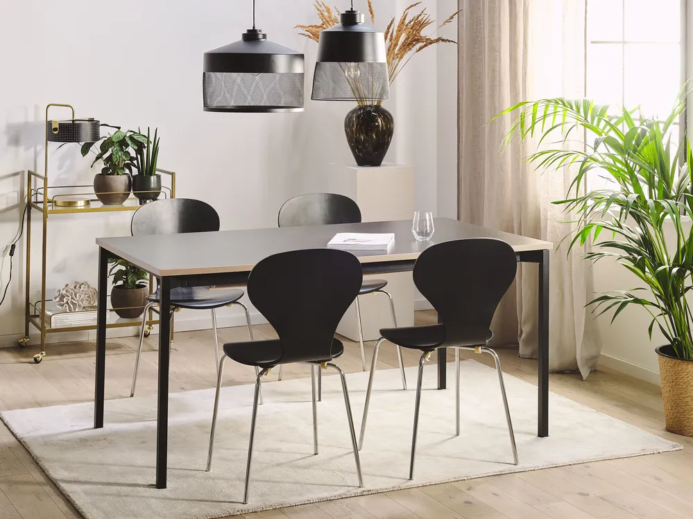 Extending Dining Table AVIS Black 140/190 cm 90 cm_795894