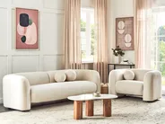 Living Room Set 4 Seater LEIREN Velvet Off-White_920767