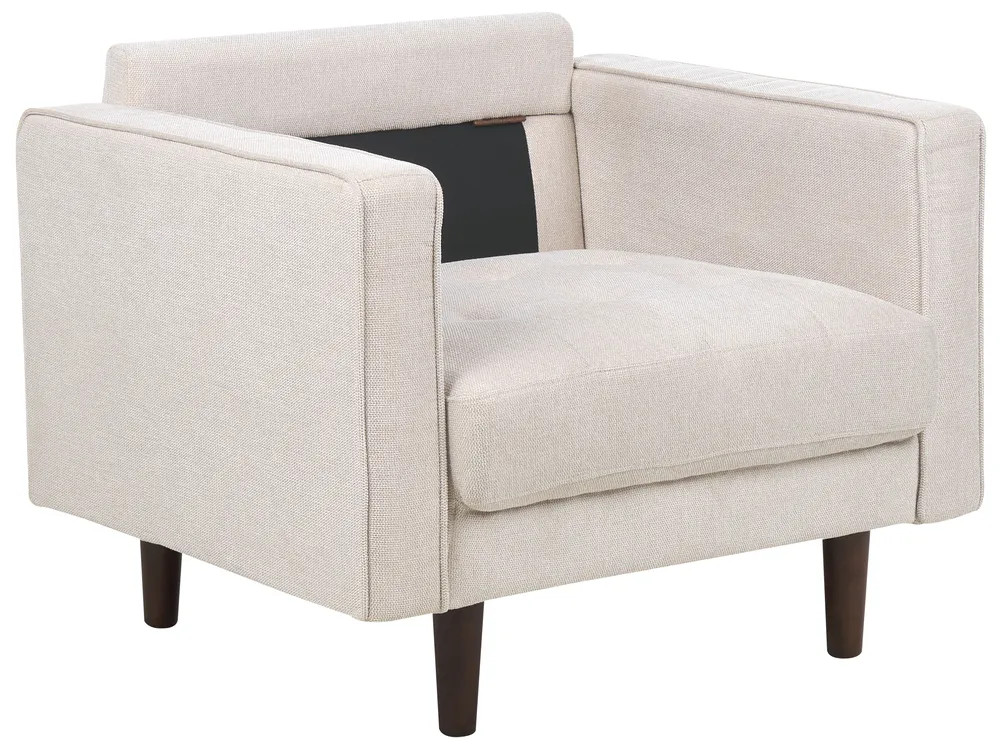 Living Room Set 4 Seater NURMO Fabric Light Beige_896190
