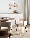Set of 2 Dining Chairs SANILAC Boucle Beige