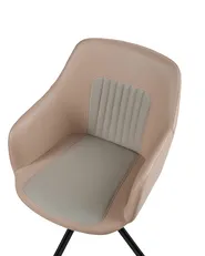 Set di 2 sedie da pranzo LIKELY Pelle sintetica Beige sabbia_1042410