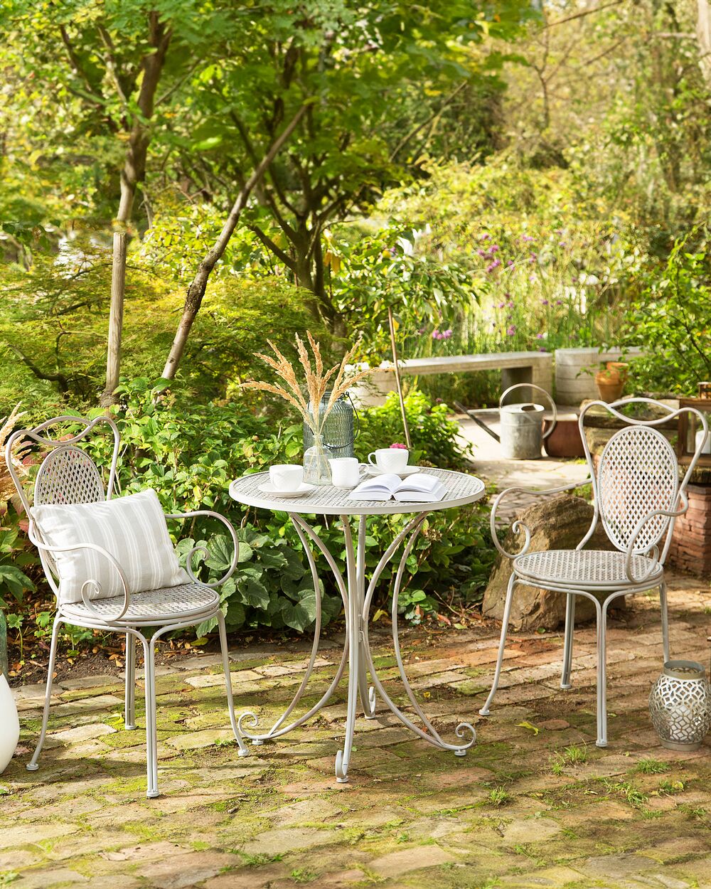 Set of 2 Metal Garden Chairs Grey CILENTO Beliani