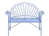 Banc de jardin CAVINIA 125 cm Métal Bleu clair