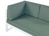 Salon de jardin 6 places en aluminium blanc avec coussins vert CASTELLA/FRATTE_929857