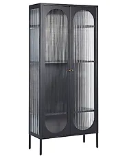 Witryna ze szklaną gablotą FOXTON 80 cm Metal Czarny_850352