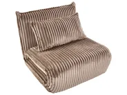 Divano letto singolo LYSEKIL Velluto a coste Marrone chiaro_1043279