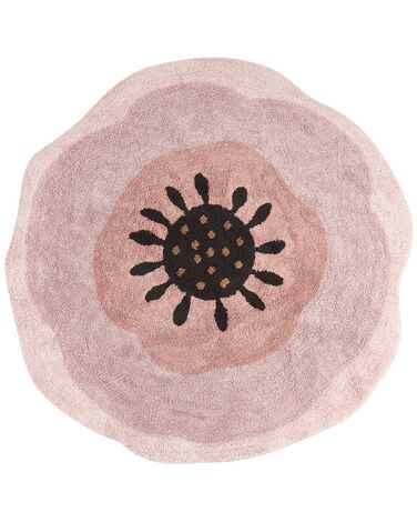 Pyöreä matto puuvilla vaaleanpunainen ⌀ 140 cm KHARAT