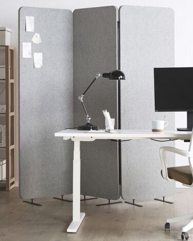 Acoustic 3 Panel Room Divider 184 x 184 Light Grey STANDI