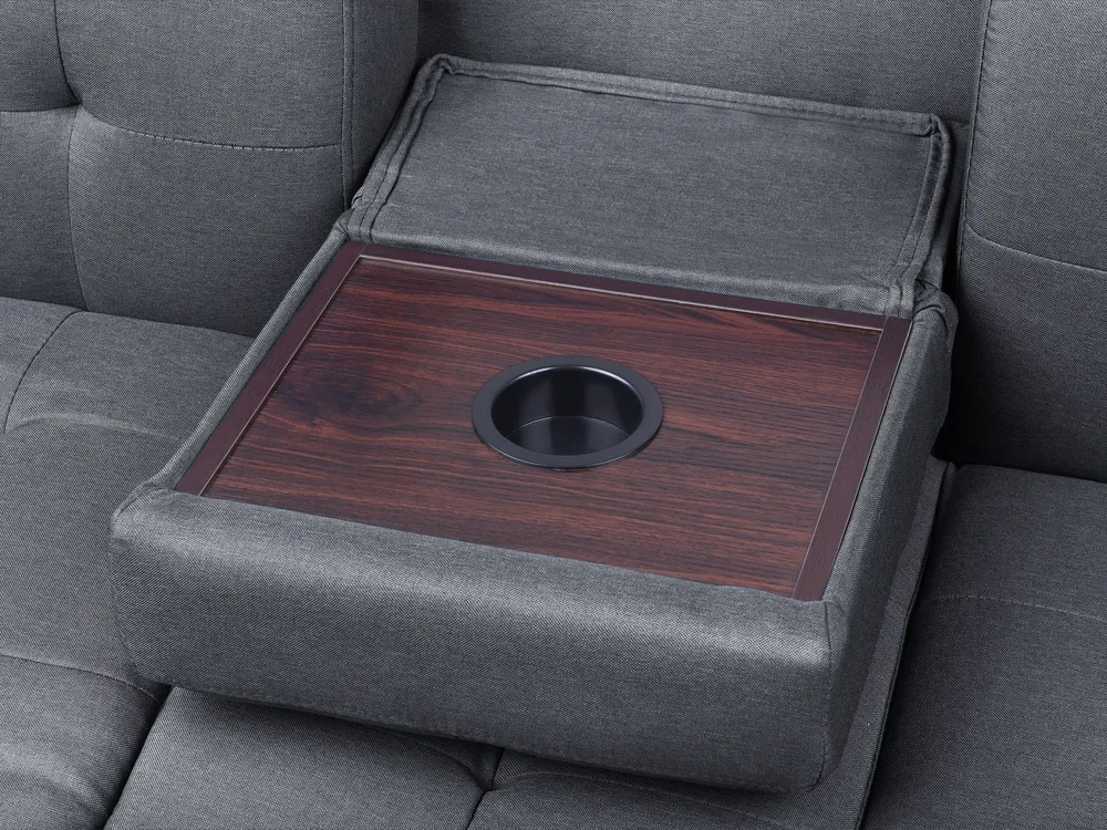Sofa Bed 3 Seater FALSTER with Storage Fabric Dark Grey_751420