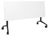 Schreibtisch weiß / schwarz 160 x 60 cm klappbar mit Rollen CAVI_922276