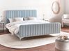 Letto Velluto LUNAN 160 x 200 cm Azzurro