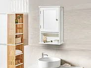 Bathroom Wall Mounted Mirror Cabinet HUILA 34 cm 53 cm White_1155677