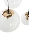 Lampe suspension 3 ampoules transparente / dorée LADON_715307