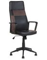 Kancelárska stolička čierna a hnedá výškovo nastaviteľná DELUXE_735162