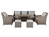 Garden Lounge Set with Table and Ottoman 5 Seater FONTI with Cushions PE Rattan Taupe