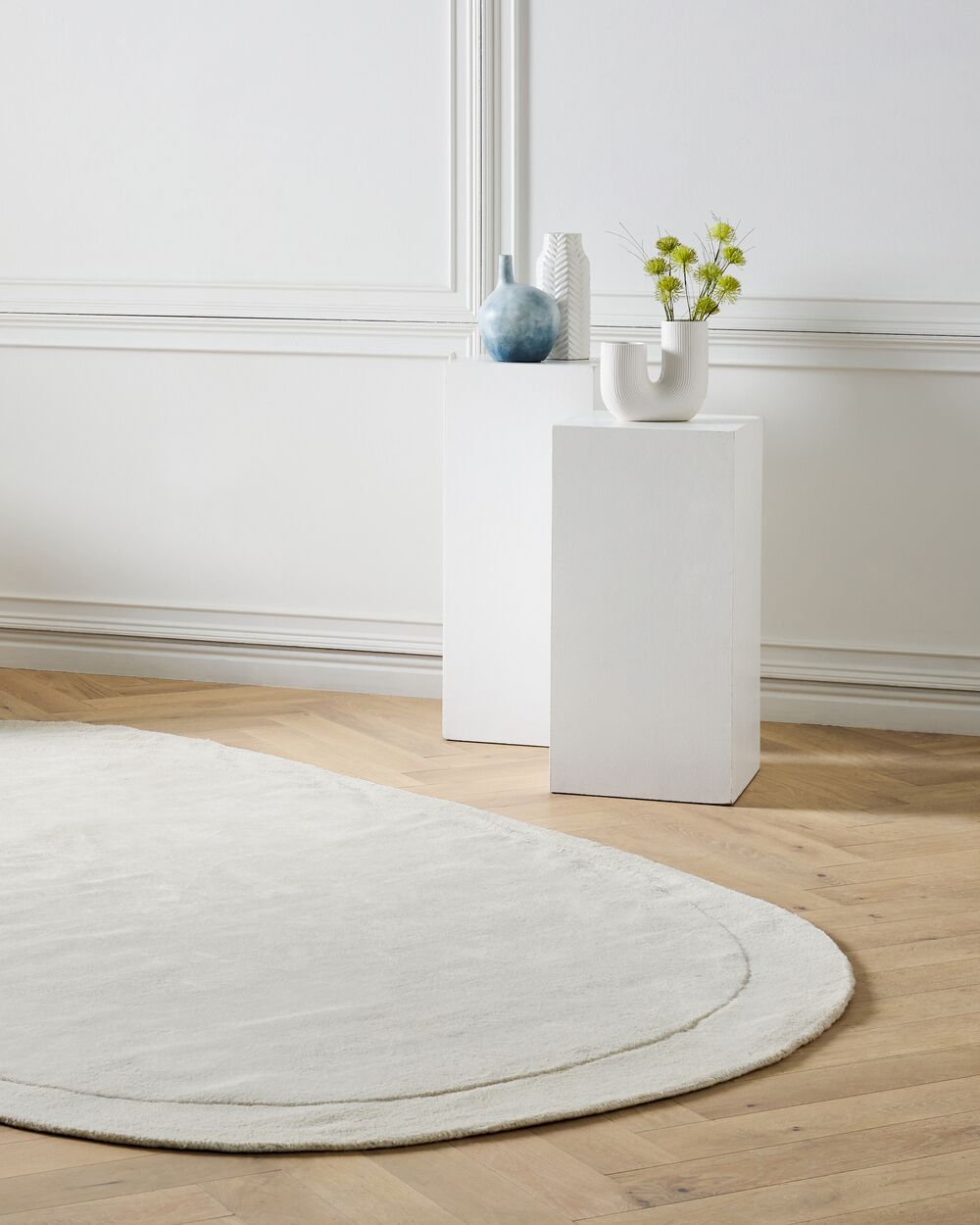 Tappeto MITHA Bianco sporco 200 x 300 cm Viscosa