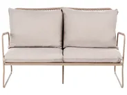Garden Lounge Set with Table 4 Seater ACCEGLIO Metal Beige_1090943