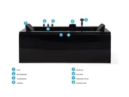 Hjørne-boblebad med LED VARADERO 183 x 90 cm Sort Venstrevendt_787095