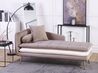 Chaise longue fluweel  bruin/wit linkszijdig GONESSE_787794