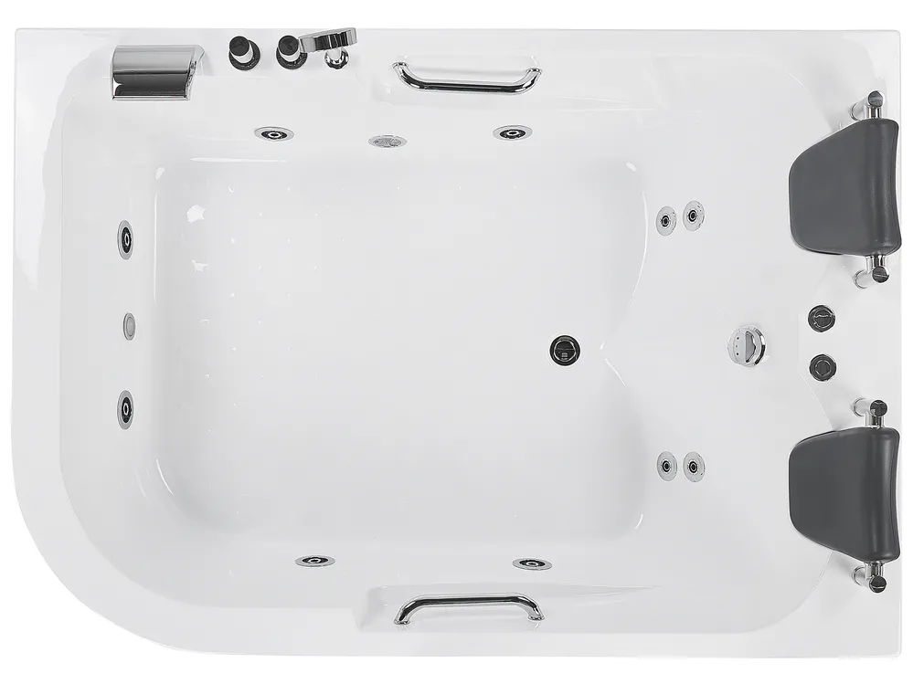 Corner Hot Tub with LED BAYAMO 1700 x 1200 mm White Left Hand_821154
