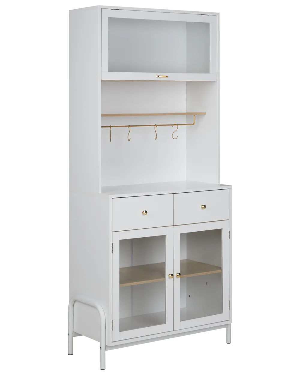 Witryna ze szklaną gablotą PARLIN 82 cm Biały