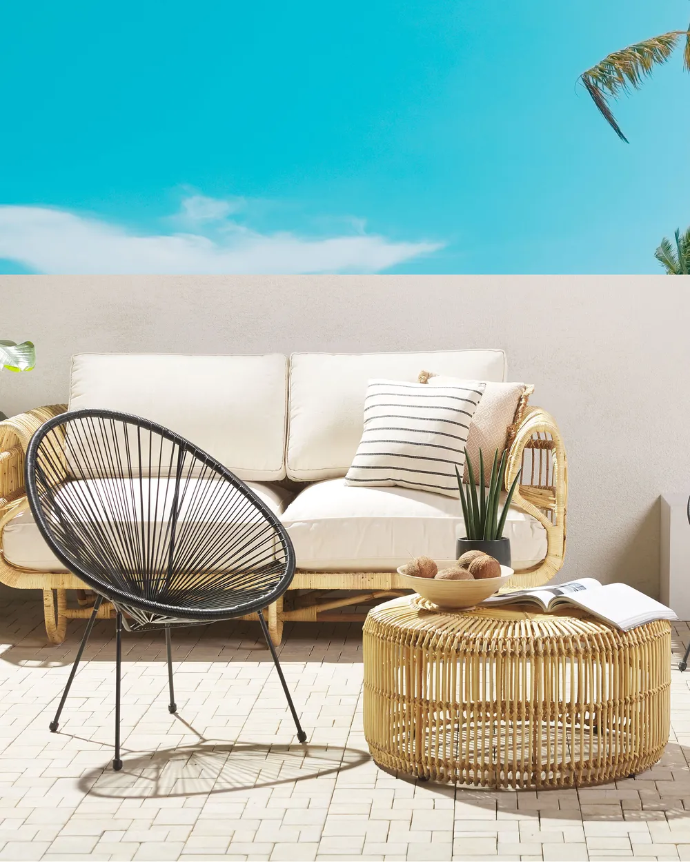 Sedia da giardino ACAPULCO II Rattan sintetico (PE) Nero