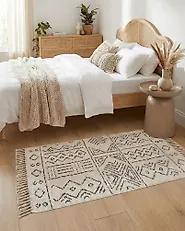 Tappeto ALKENT Bianco 80 x 150 cm Lana_1177454