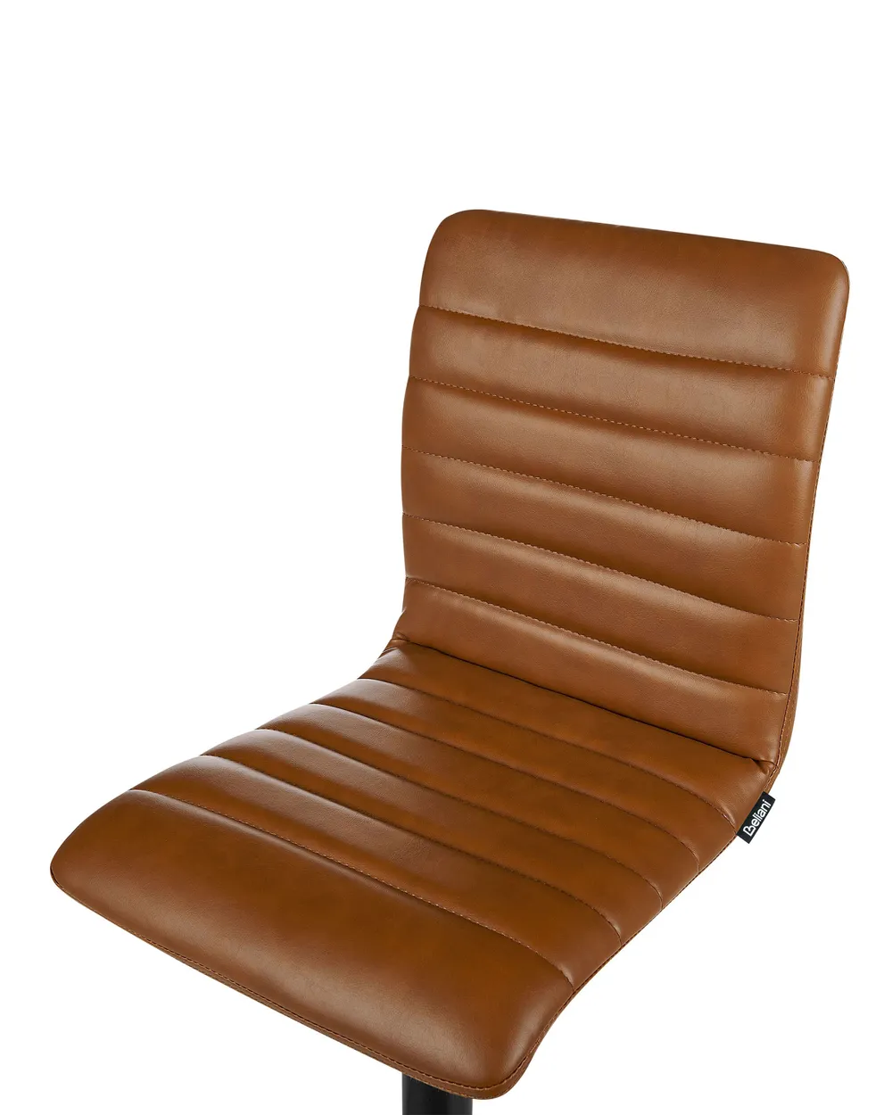 Set of 2 Bar Chairs LUCERNE Swivel Faux Leather Golden Brown_894483