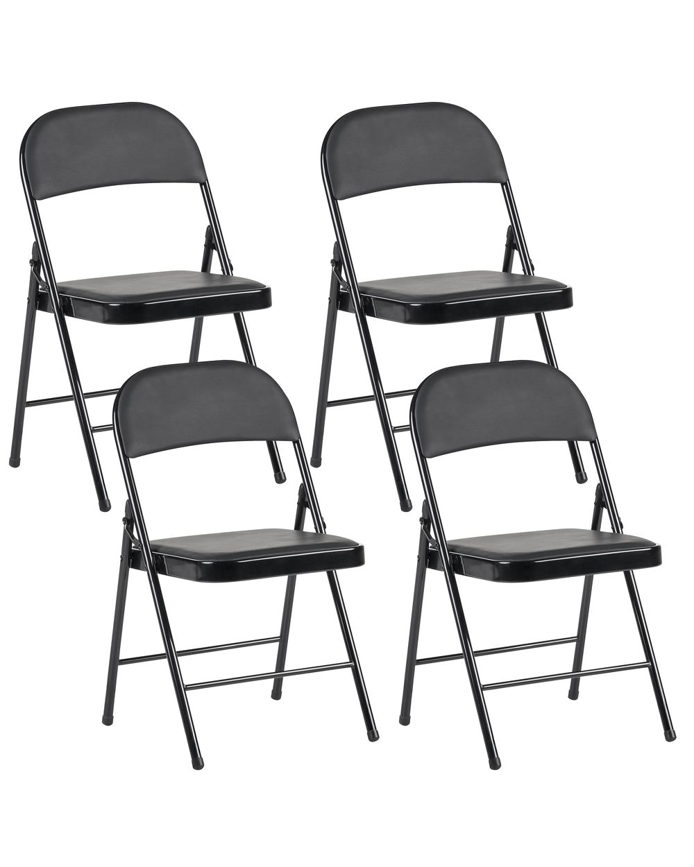 Lot de 4 chaises pliantes SHASTA Métal Noir