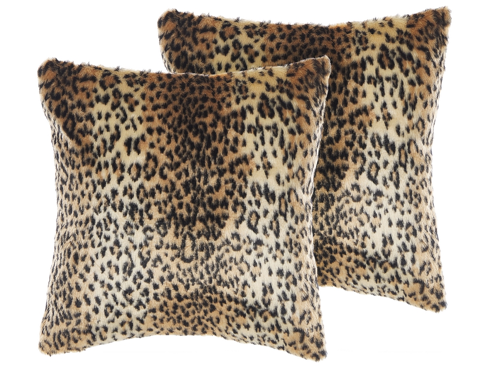 Faux fur animal print cushions 2025