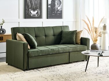 Fabric Sofa Bed Green GLOMMA