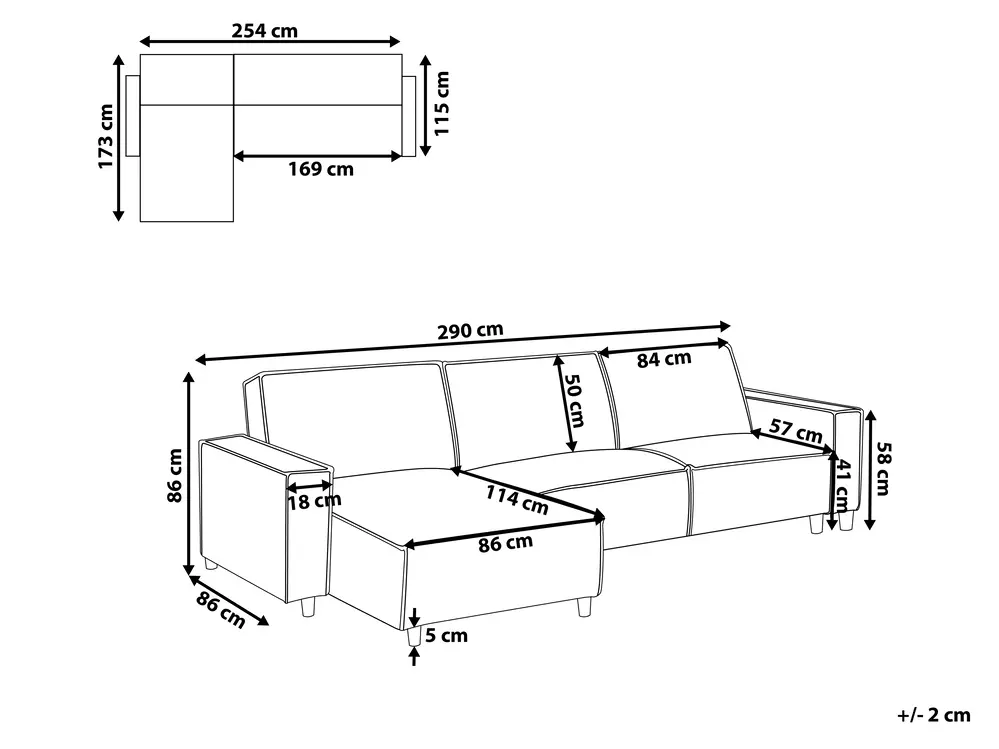 Corner Sofa Bed 3 Seater ROMEDAL II Fabric Beige Right Hand_971618