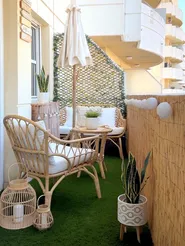 Zestaw ogrodowy ze stolikiem dla 4 osób SIBARI Rattan Naturalny_829074