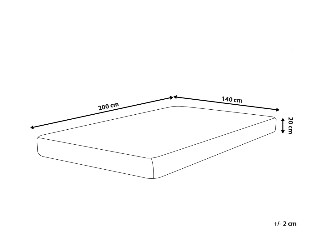 Materasso in schiuma AIRCOMFORT FOAM PLUS Durezza media H2/3 140 x 200 cm_808040