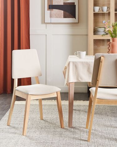  Set of 2 Wooden Dining Chairs Light Beige MERRILL 