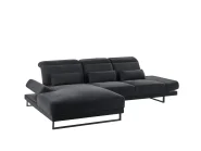 Corner Sofa 4 Seater IKAST Fabric Black Right Hand_959929
